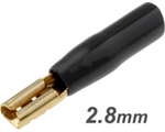 (imagem para) Terminal fêmea dourado isolado preto 2.8mm
