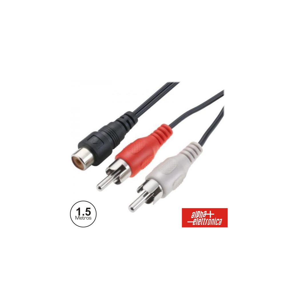 (imagem para) Cabo Rca 2 Macho /1rca Fêmea 1.5m