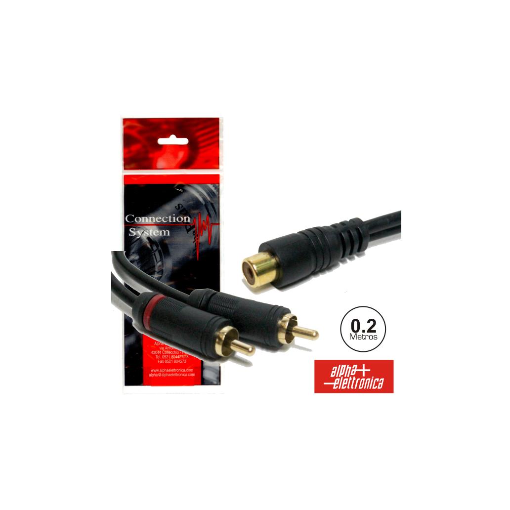 (imagem para) Cabo 2-Rca Macho / Rca Fêmea 0.2m