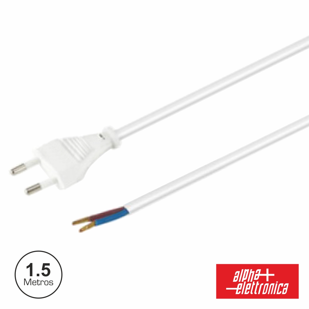 (imagem para) CABO ALIMENTAÇÃO MACHO 2P BRANCO