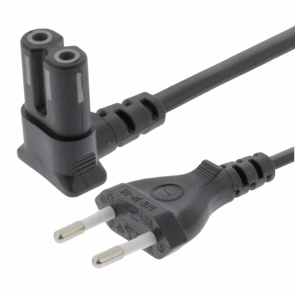 (imagem para) CABO ALIMENTAÇÃO AC PLANO ÂNGULAR / TIPO 8 IEC C7 ÂNGULAR