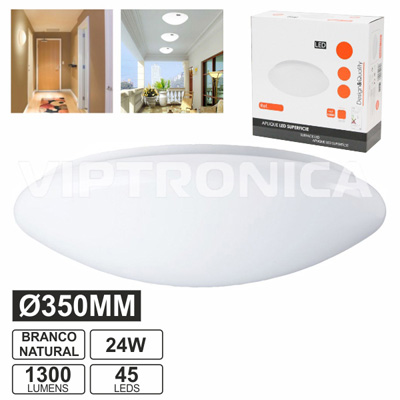 (imagem para) PAINEL LED REDONDO APLIQUE 45 LEDS 24W 35CM 4000K 1300