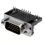 (imagem para) Ficha D-Sub HD15 pinos macho - para soldar em PCB 90º