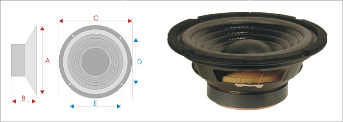(imagem para) Altifalante Woofer 6" 60w - Redondo