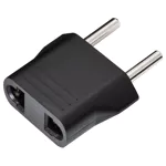(imagem para) Adaptador de viagem Europeia (Tipo C) macho ➝ USA/Euro (Tipo A/C) fêmea