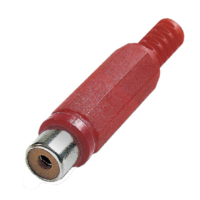 (imagem para) Ficha RCA Fêmea Plastico - Vermelha - Curta