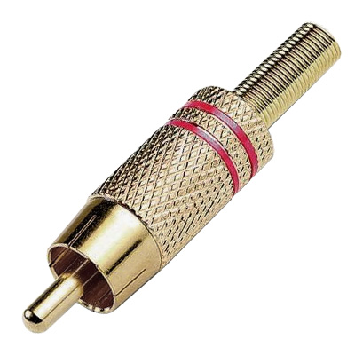 (imagem para) Ficha RCA Macho Dourada 4mm - Vermelha