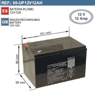 (imagem para) Bateria 12V 12A (151x96x99)