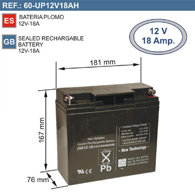 (imagem para) Bateria 12V 18A (181x167x76)