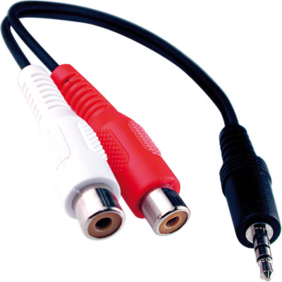 (imagem para) Cabo Audio 3,5 ST.Mch - 2.RCA Fêm.- 0,2mt