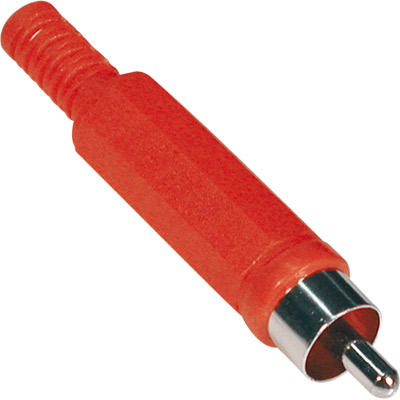 (imagem para) Ficha RCA Macho Plastico - Vermelha