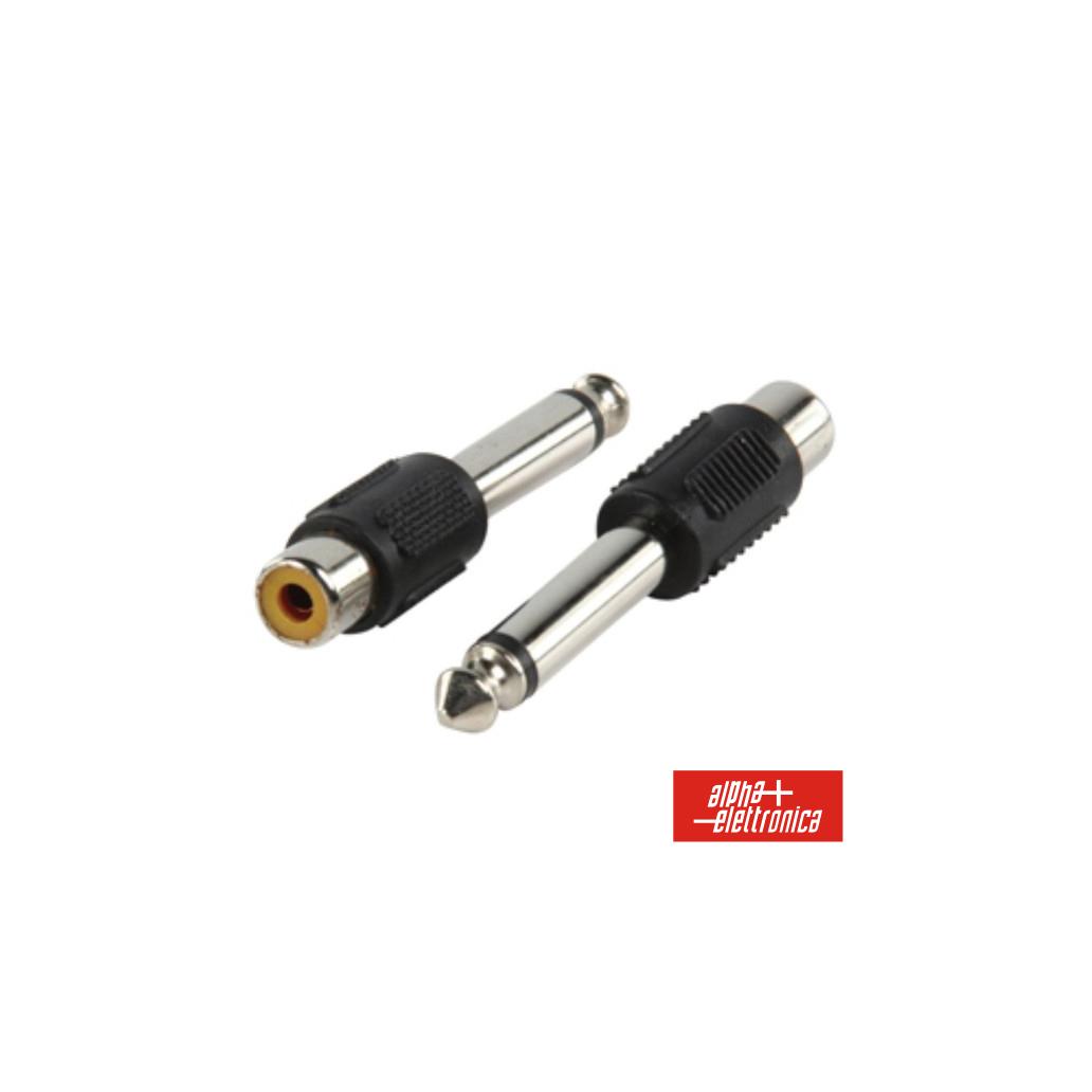 (imagem para) Ficha Adaptadora Jack 6.35mm Macho Mono / Rca Fêmea