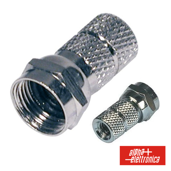 (imagem para) FICHA F FÊMEA NIQUELADA P/ CABO 6.8MM COM 1 O-RING