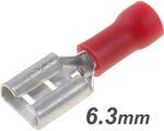 (imagem para) Terminal fêmea isolado vermelho (0.5-1.0mm²) 6.3mm