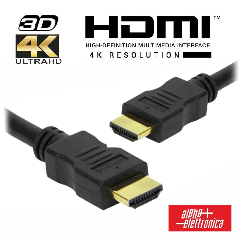 (imagem para) Cabo HDMI Dourado Macho / Macho 4K Preto 1.5m ALPHA