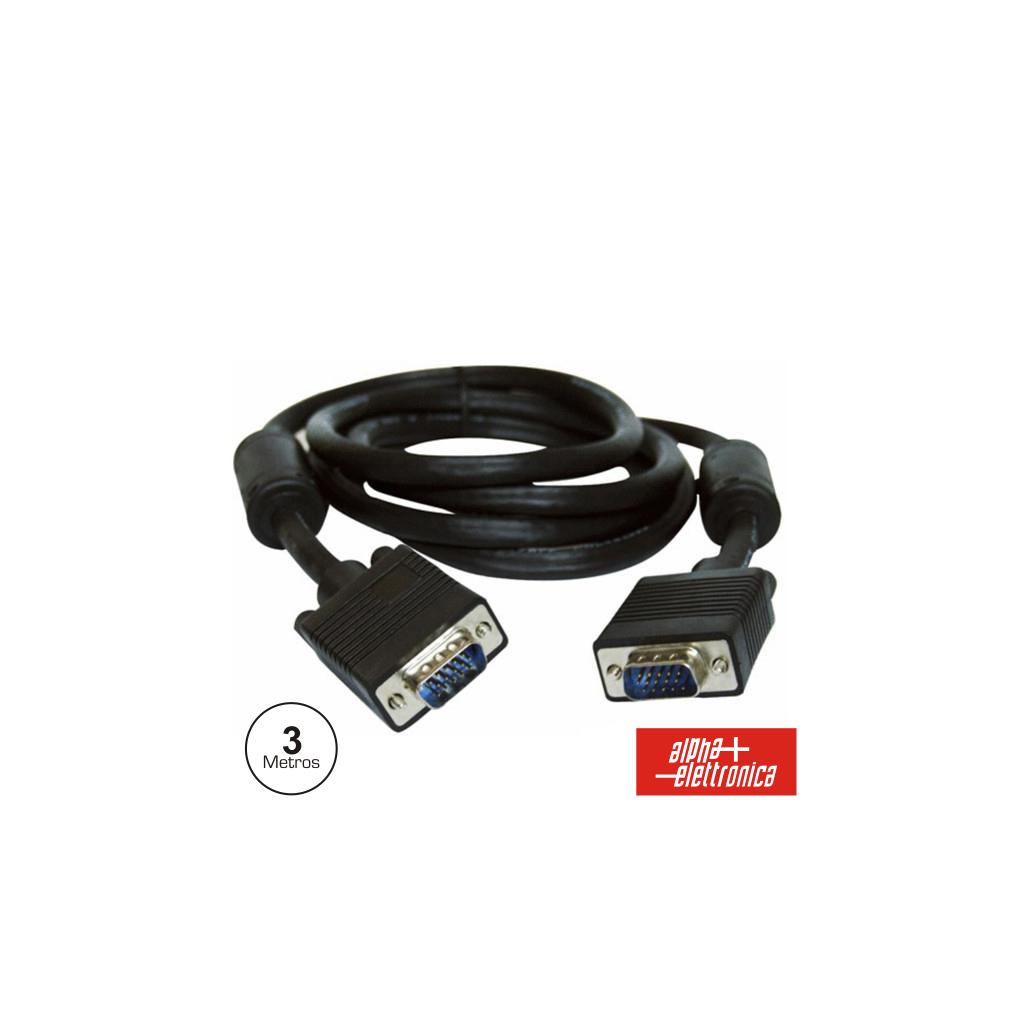 (imagem para) Cabo VGA Macho Hd 15p / Macho Hd 15p C/Filtro 3m