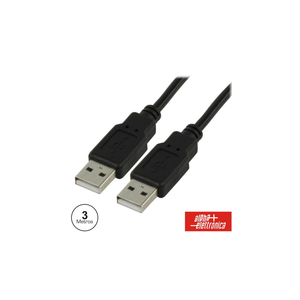Cabo USB-A 2.0 Macho / USB-A Macho 3m (imagem para) Cabo USB-A 2.0 Macho / USB-A Macho 3m