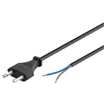 (imagem para) Cabo de alimentação 2x0.75mm² com ficha Euro 6A - preto - 1.5m