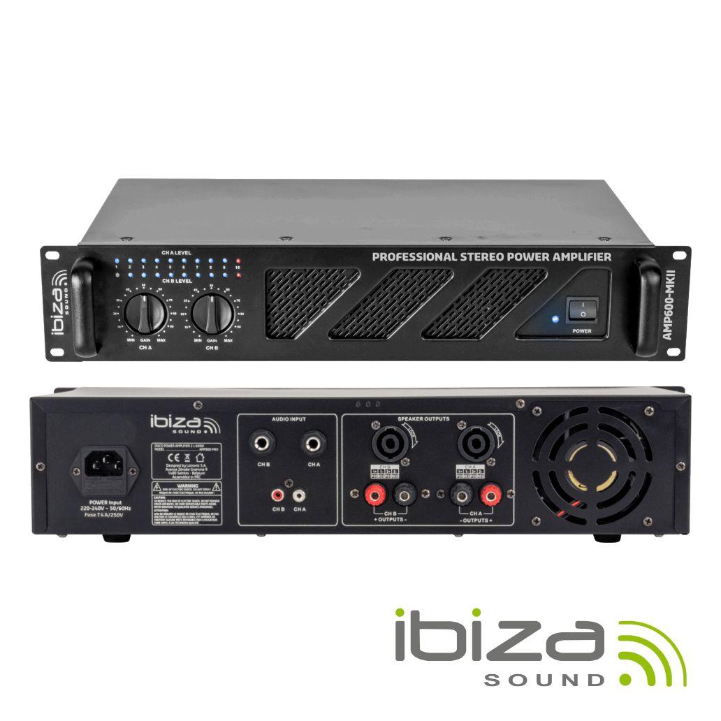 (imagem para) Amplificador Áudio 19" 2x480W Preto IBIZA