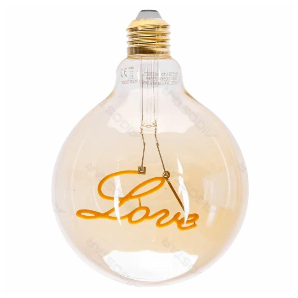 (imagem para) Lâmpada LED E27 Globo Filamento "Love "4W 230V 1800K 250lm