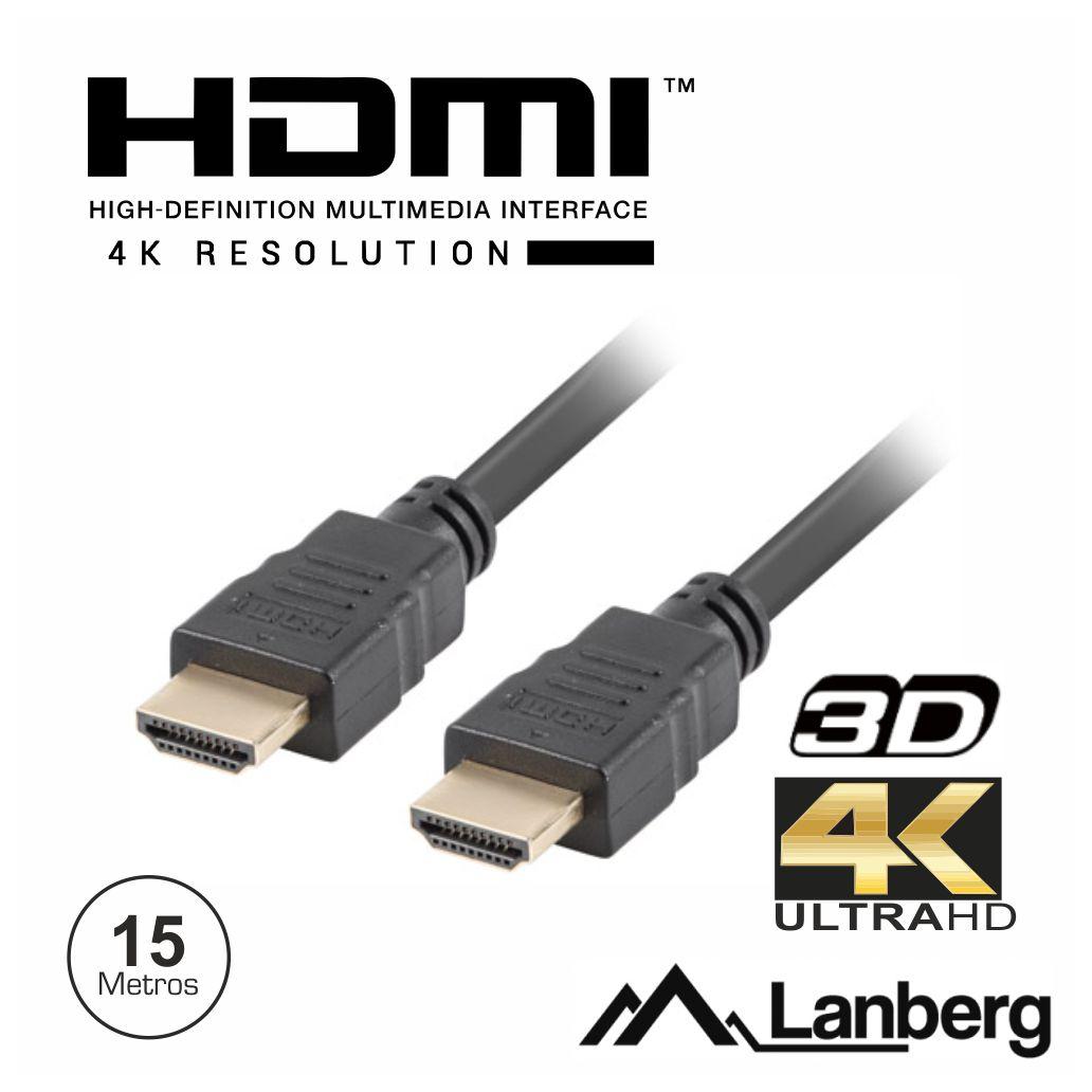 (imagem para) Cabo HDMI Dourado Macho / Macho 1.4 4K 15m LANBERG