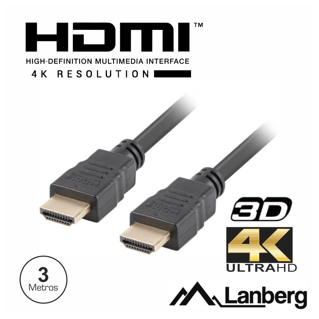 (imagem para) Cabo HDMI Dourado Macho / Macho 1.4 3m LANBERG