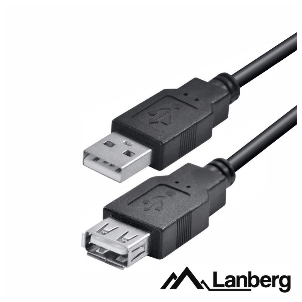 Cabo USB-A 2.0 Macho / USB-A Fêmea 5m LANBERG (imagem para) Cabo USB-A 2.0 Macho / USB-A Fêmea 5m LANBERG