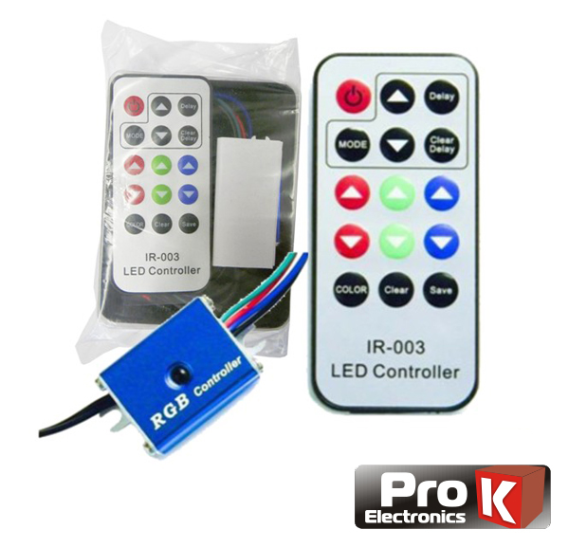 (imagem para) CONTROLADOR P/ FITA RGB LEDS C/COMANDO RGB 12V PROK