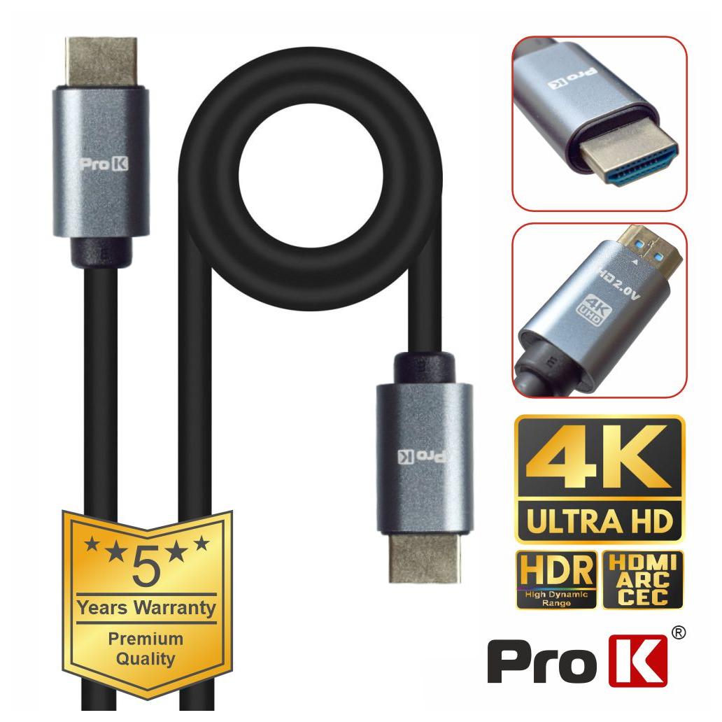 (imagem para) Cabo HDMI 2.0 UHD 4K Macho / Macho 2m PROK