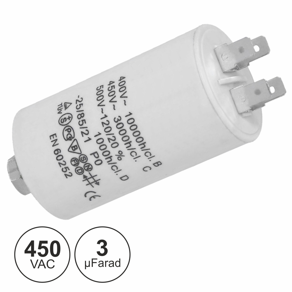 (imagem para) CONDENSADOR ARRANQUE 3UF 450V + TERRA