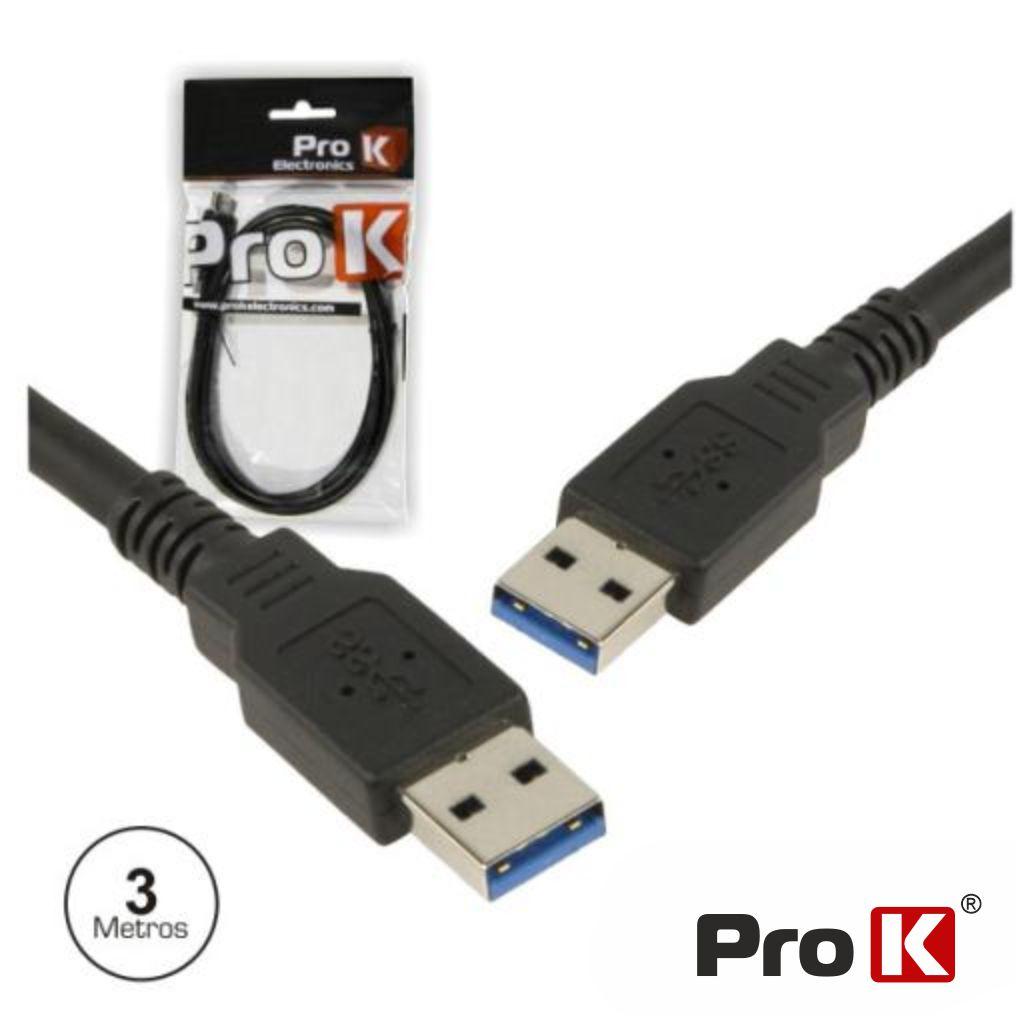 (imagem para) Cabo USB-A 3.0 Macho / USB-A Macho 3m PROK