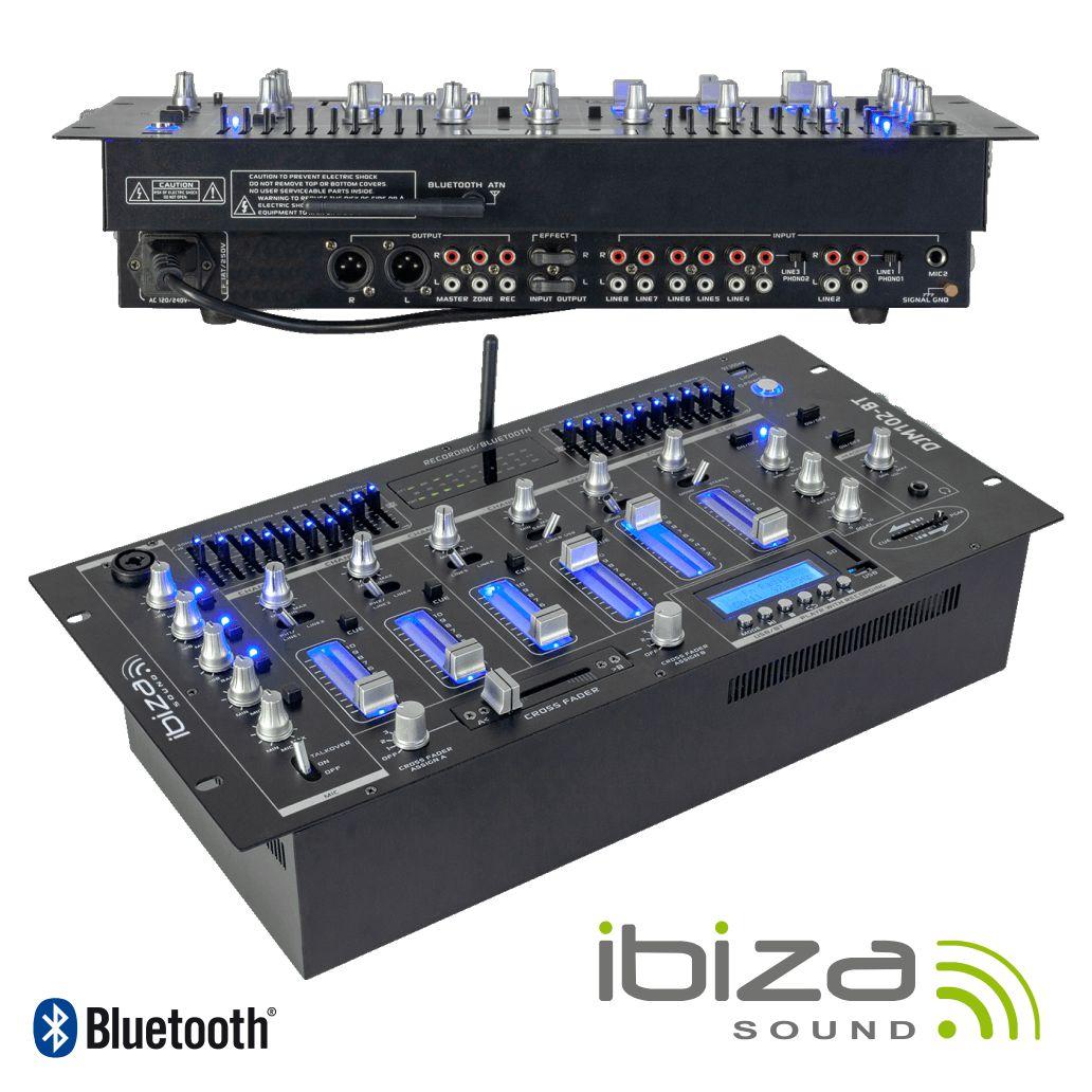 (imagem para) Mesa De Mistura 19" 5u 6 Canais Com USB-BT Preta IBIZA
