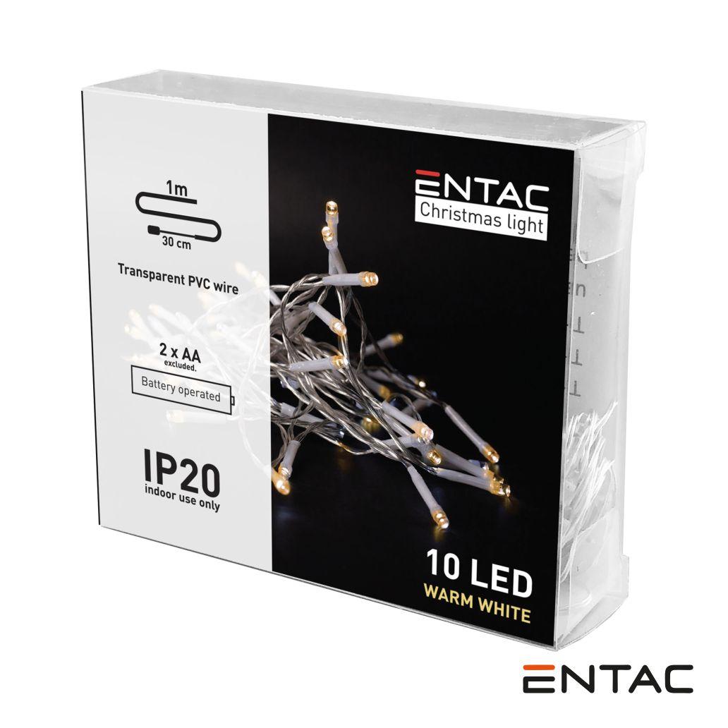 (imagem para) Luzes de Natal 10 LED 3000K a pilhas 1m ENTAC
