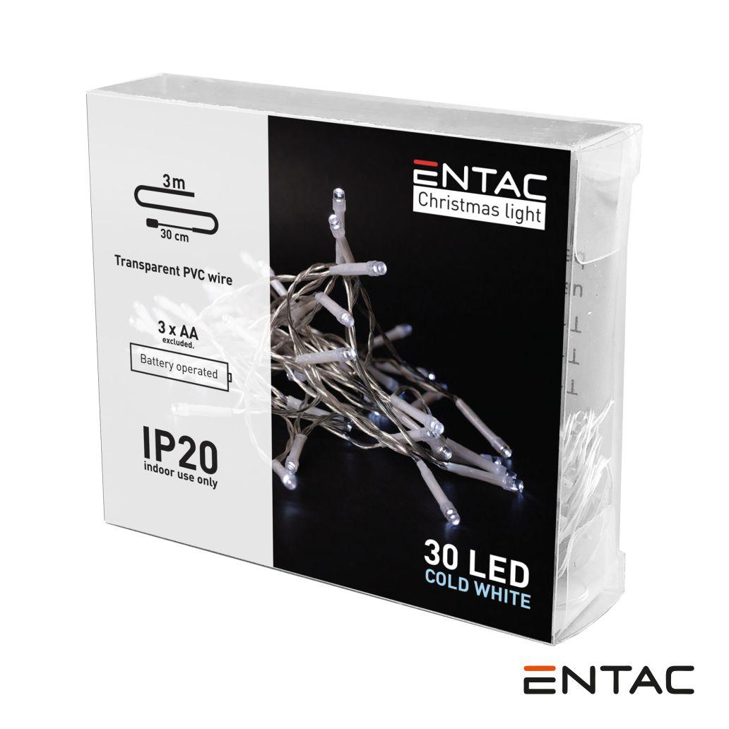 (imagem para) Luzes de Natal 30 LED 6400K a pilhas 3m ENTAC
