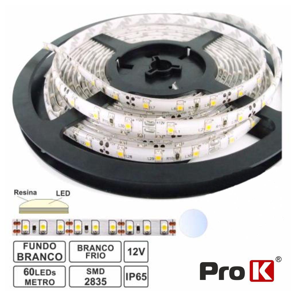 (imagem para) Fita 300 LEDS 2835 Impermeável Branco Frio 12V 5m PROK
