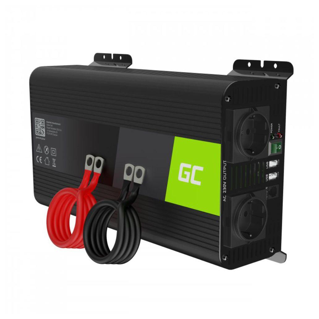 (imagem para) Conversor 12V-230V USB 1000W Onda Pura GREEN CELL