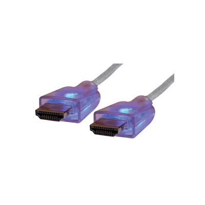 (imagem para) Cabo HDMI Mch-Mch 19pin V1.3 Fichas Transp.Led Azul-1,5mt-B