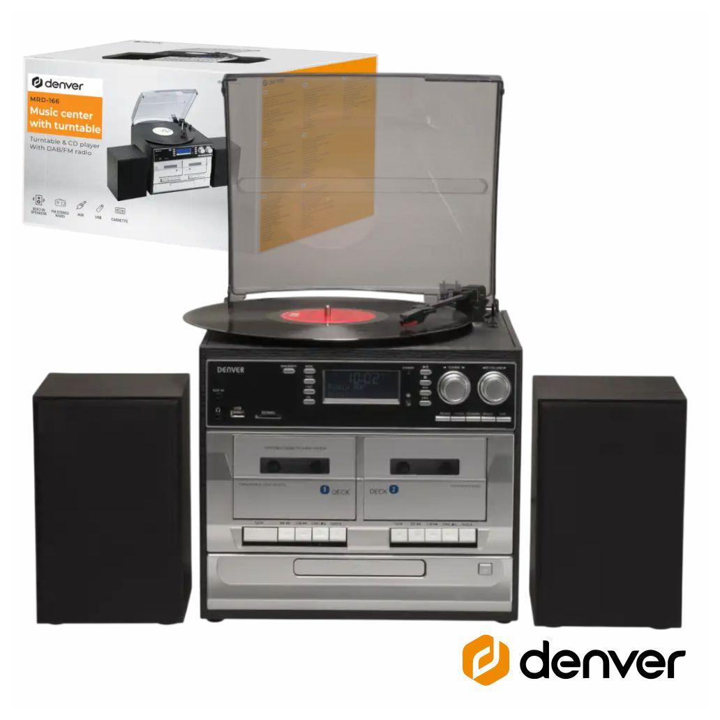 (imagem para) Gira-Discos 33/45/78RPM AM/FM/Cd/Cassete/SD 2x2W DENVER