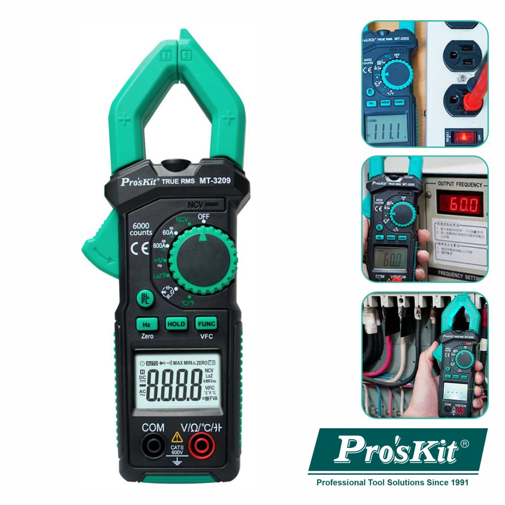 (imagem para) PINÇA AMPERIMÉTRICA DIGITAL 3-5/6 AC/DC 600V PROSKIT