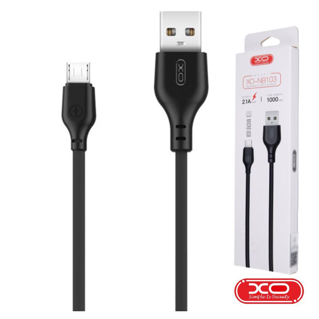 (imagem para) Cabo USB-A 2.0 Macho / Micro USB-B 2.1A 1M Preto XO