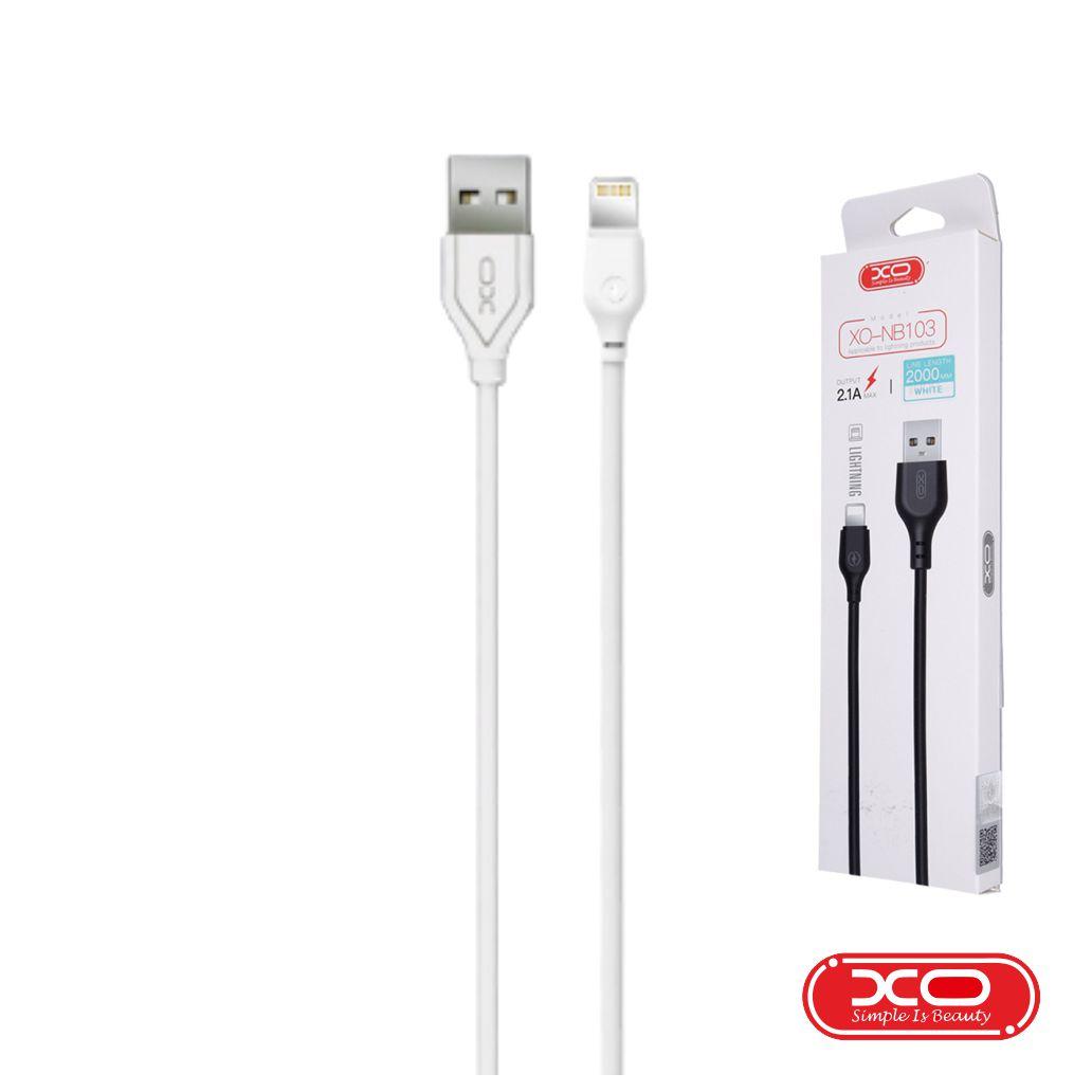(imagem para) Cabo USB-A 2.0 Macho / Lightning 8P 2.1A 2M Branco XO
