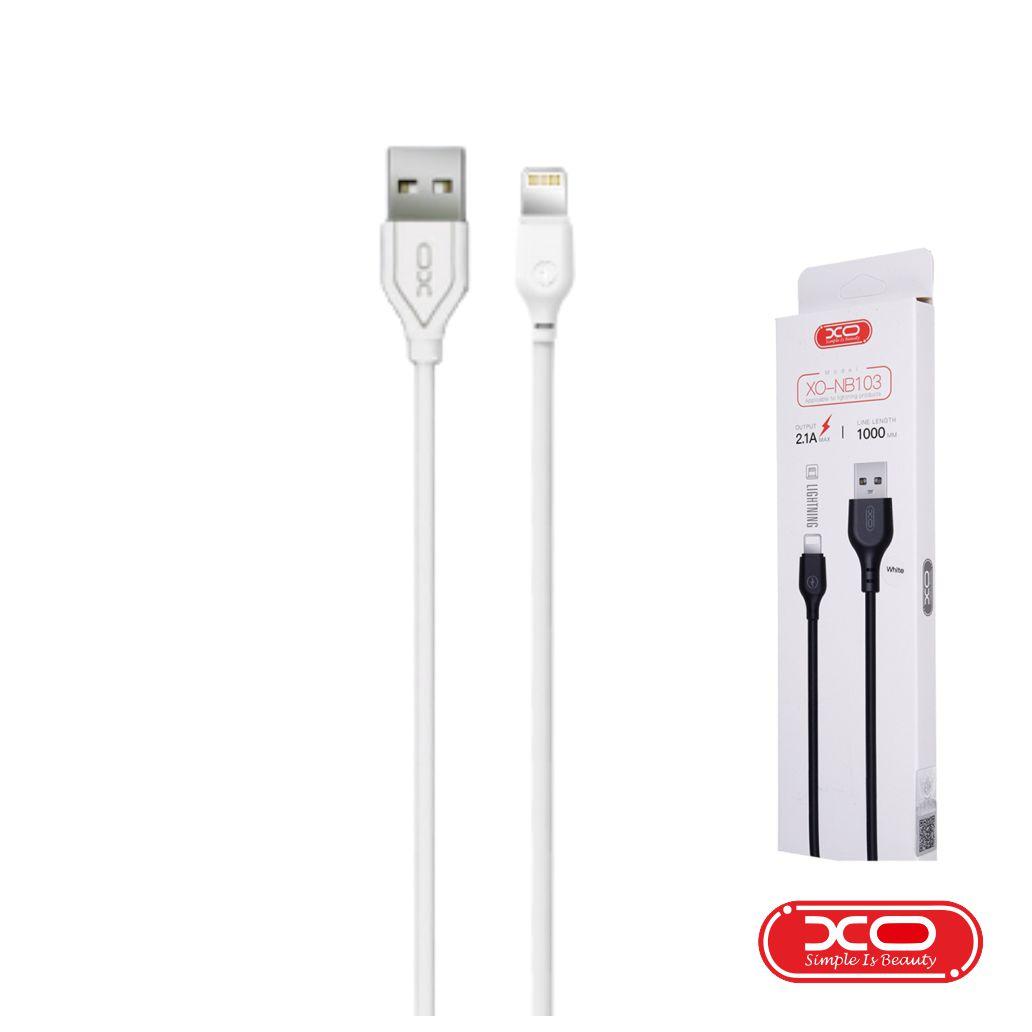(imagem para) Cabo USB-A 2.0 Macho / Lightning 2.1A 1M Branco XO