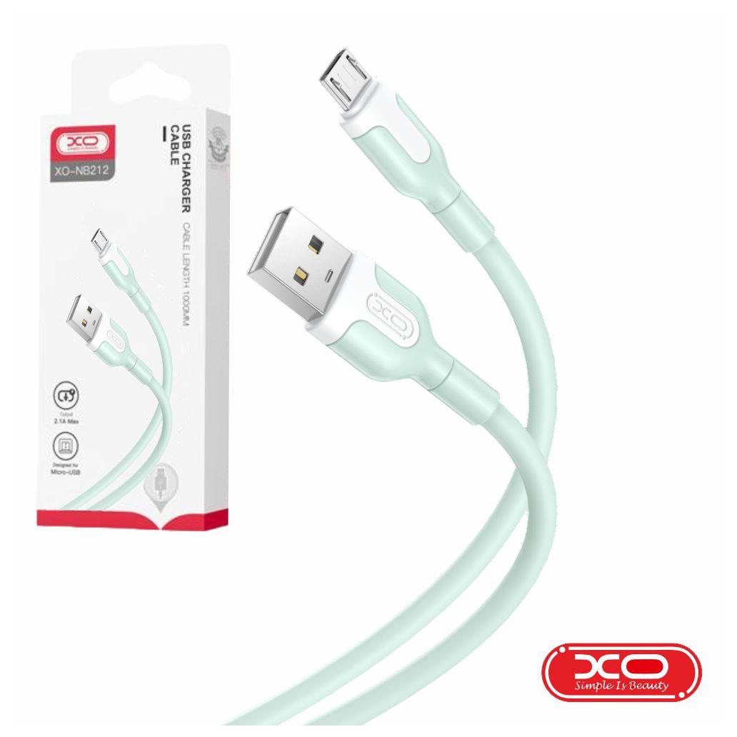Cabo USB-A 2.0 Macho / Micro-USB 2.1A Verde 1m XO (imagem para) Cabo USB-A 2.0 Macho / Micro-USB 2.1A Verde 1m XO