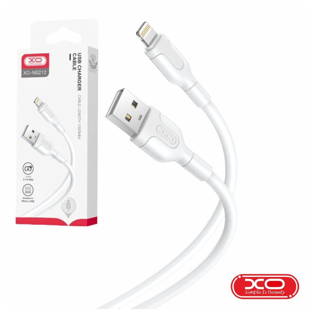 (imagem para) Cabo USB-A 2.0 Macho / Lightning 2.1A Branco 1m XO
