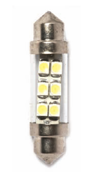 (imagem para) Lâmpada Tubular - 39mm 6 Leds p/ interior ou chapa de matrícula