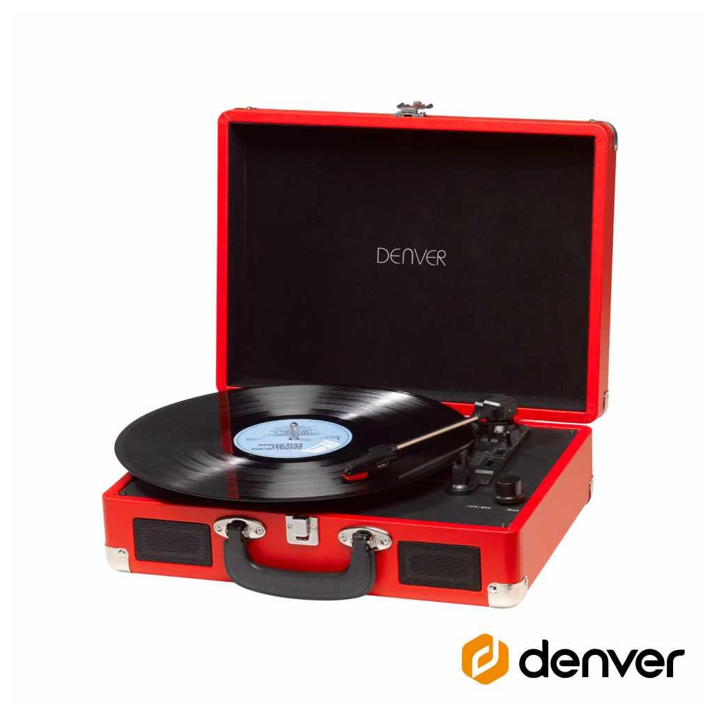 (imagem para) Gira-Discos 33/45/78RPM Vintage 2x10W Vermelho DENVER