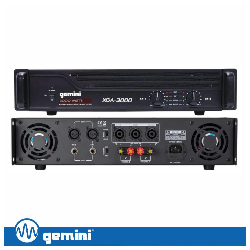 (imagem para) Amplificador Áudio 19" 3000W 2 Canais GEMINI