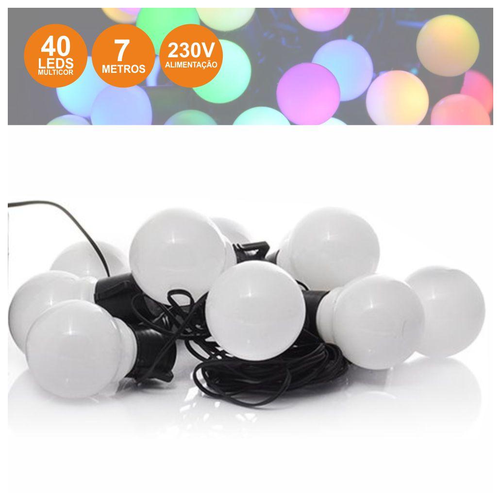 (imagem para) Luzes de Natal 40 LED Bolas Multicor IP44 4m