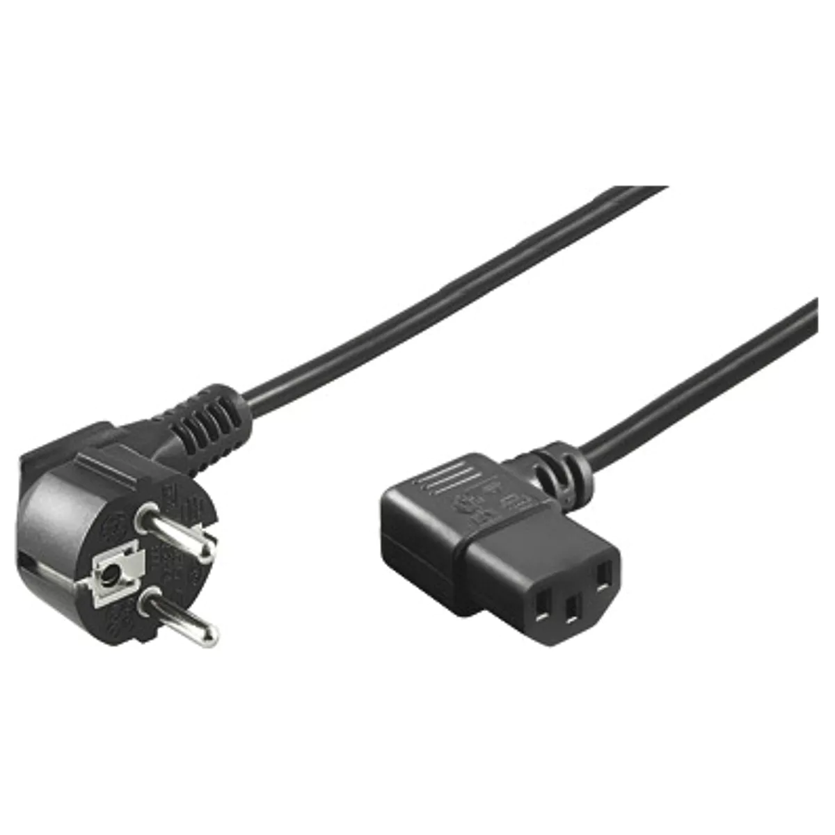 (imagem para) Cabo de Alimentação schuko angulada - IEC C13 (3 pinos) fêmea angulada - 2.0m