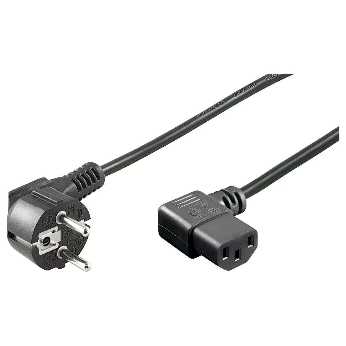 (imagem para) Cabo de Alimentação schuko angulada - IEC C13 (3 pinos) fêmea angulada - 1.5m